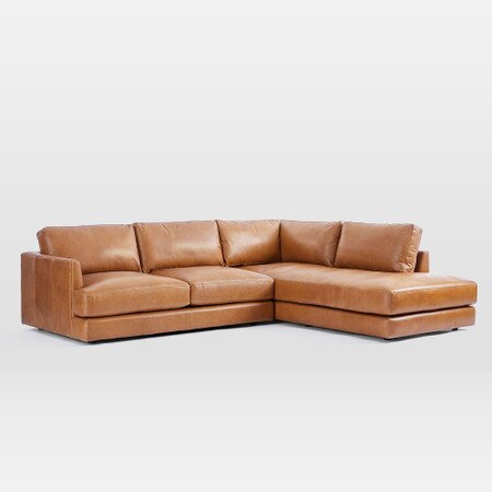 Haven Leather 2 Piece Terminal Chaise Modular Sofa West Elm Australia 2 Piece Terminal Chaise Modular Sofa, Leather Modular Sofa Pieces