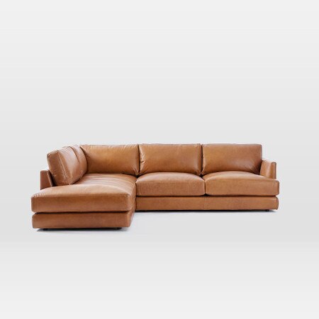 Haven Leather 2 Piece Terminal Chaise Modular Sofa West Elm Australia 2 Piece Terminal Chaise Modular Sofa, Leather Modular Sofa Sectional