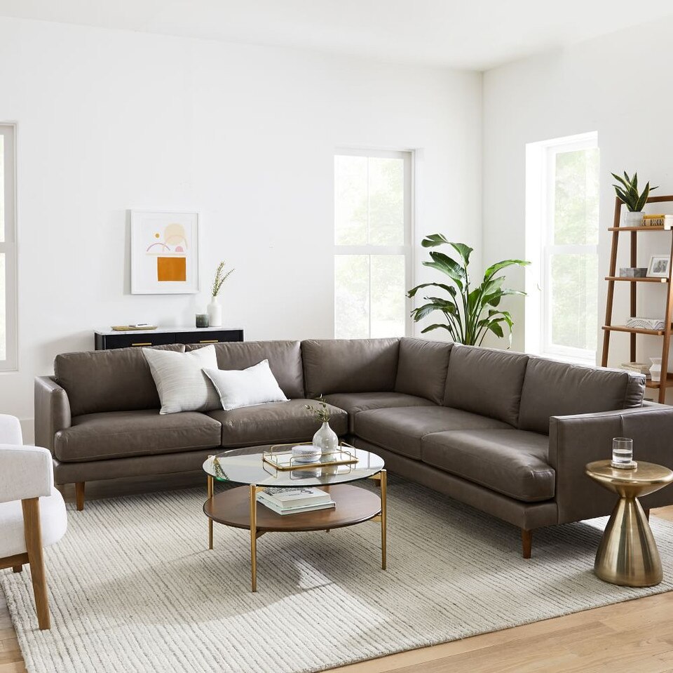 Haven Loft Leather 3-Piece L-Shaped Modular Sofa
