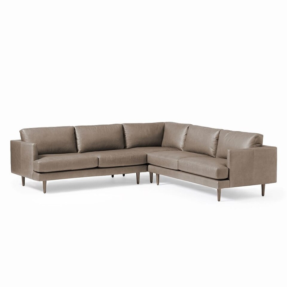 Haven Loft Leather 3-Piece L-Shaped Modular Sofa