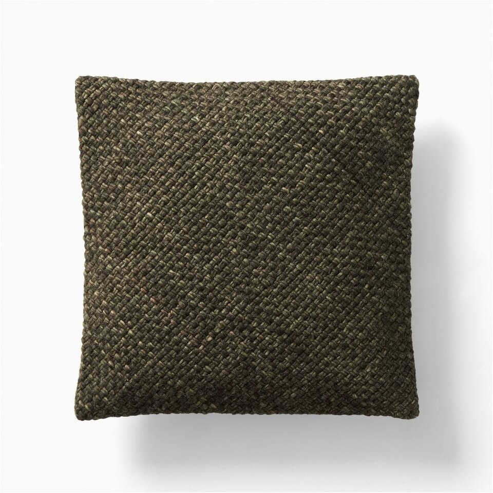 Heathered Basketweave Wool Cushion Cover
