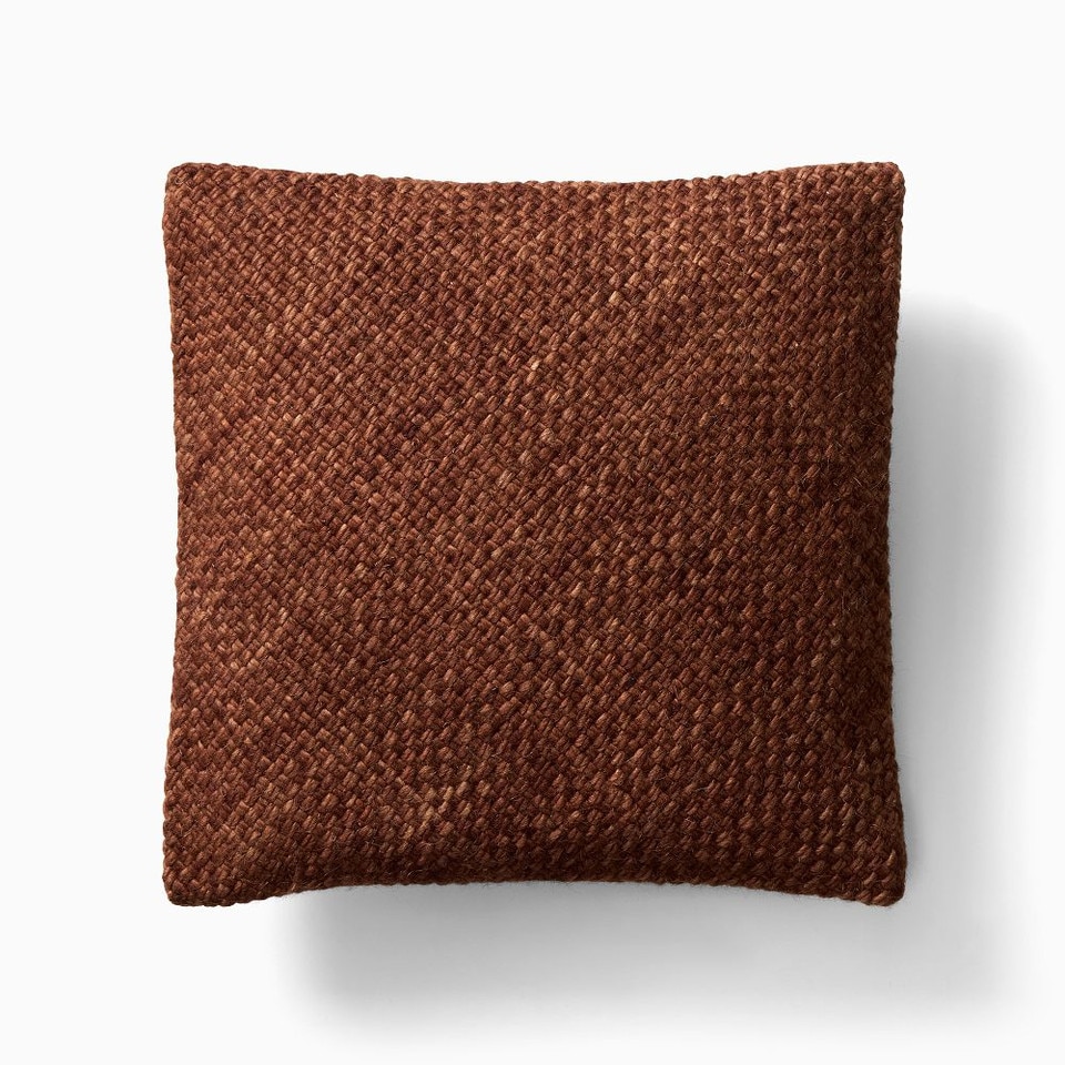 Heathered Basketweave Wool Cushion Cover