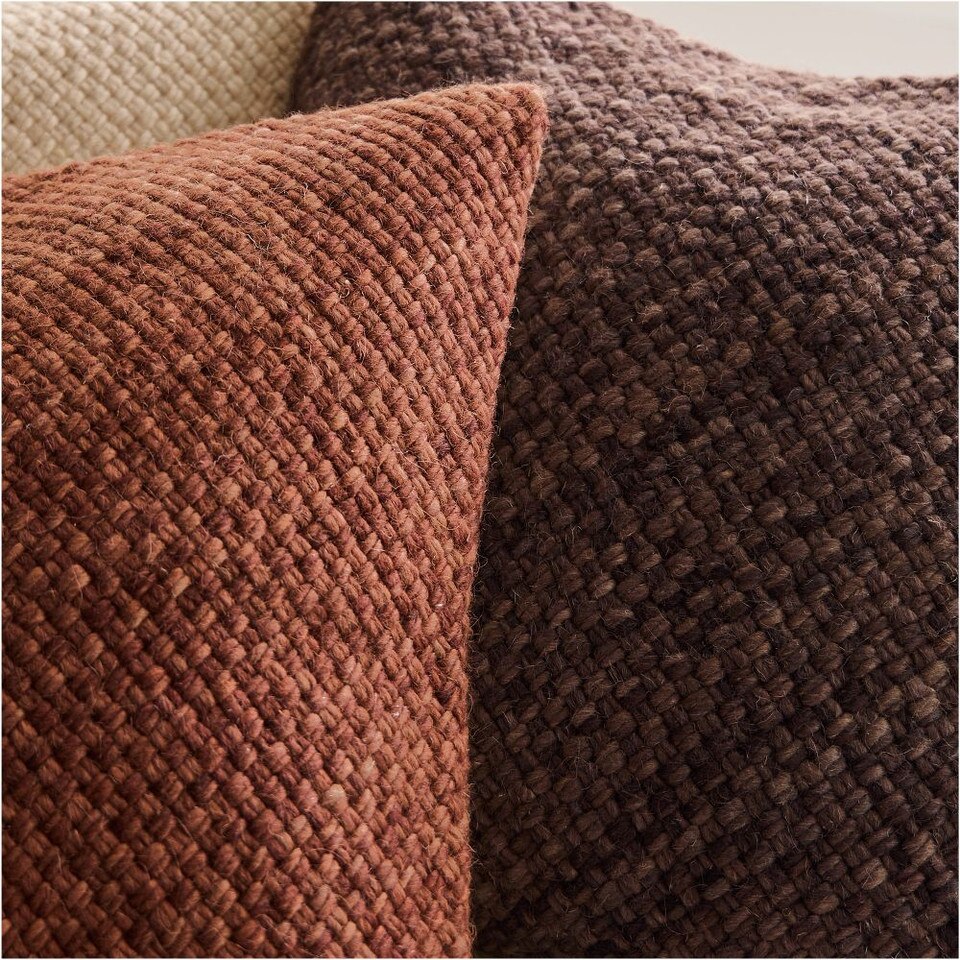 Heathered Basketweave Wool Cushion Cover