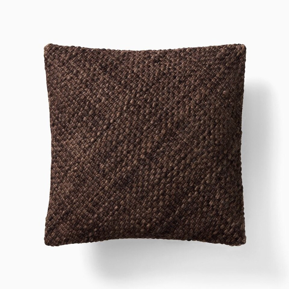 Heathered Basketweave Wool Cushion Cover