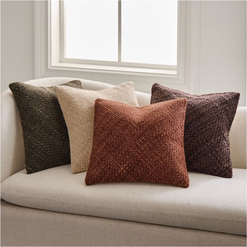 Heathered Basketweave Wool Cushion Cover