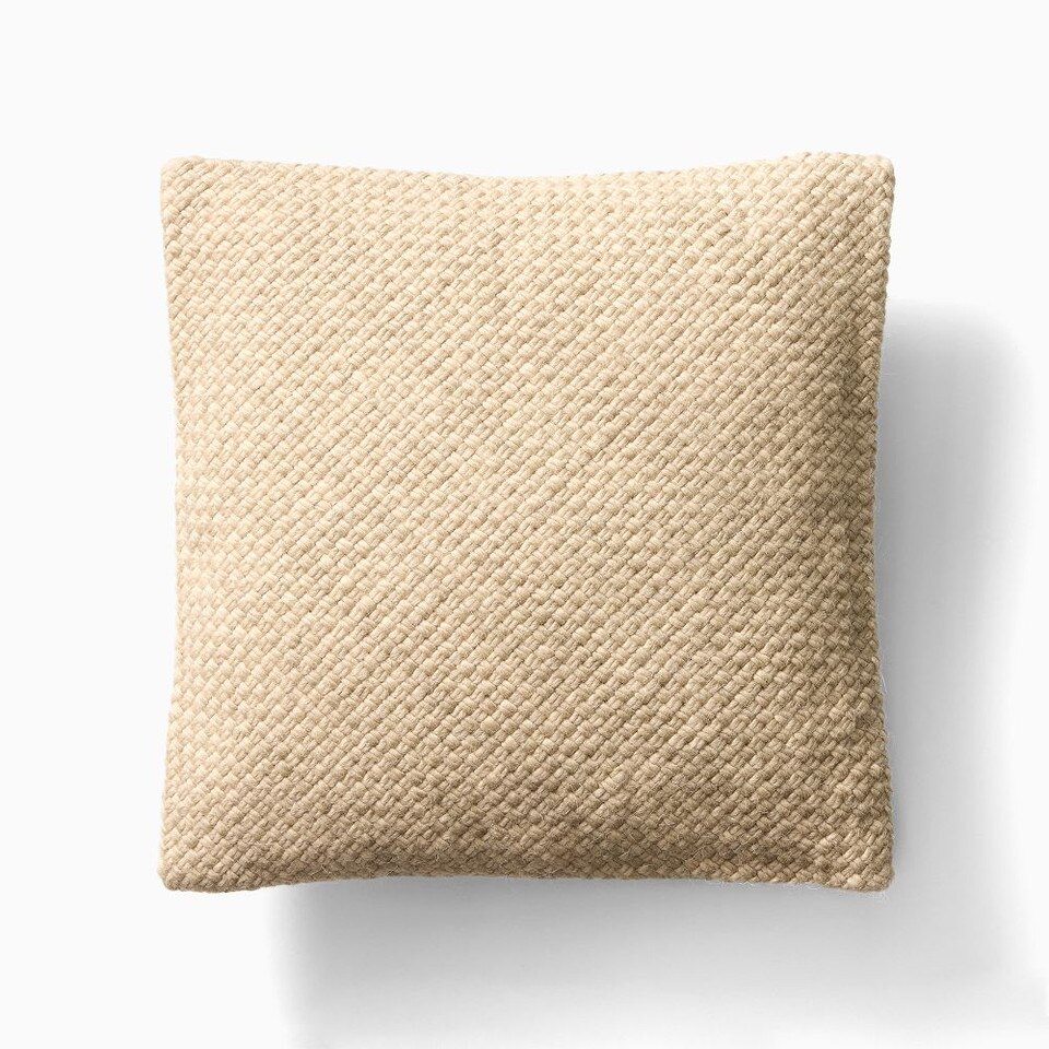 Heathered Basketweave Wool Cushion Cover