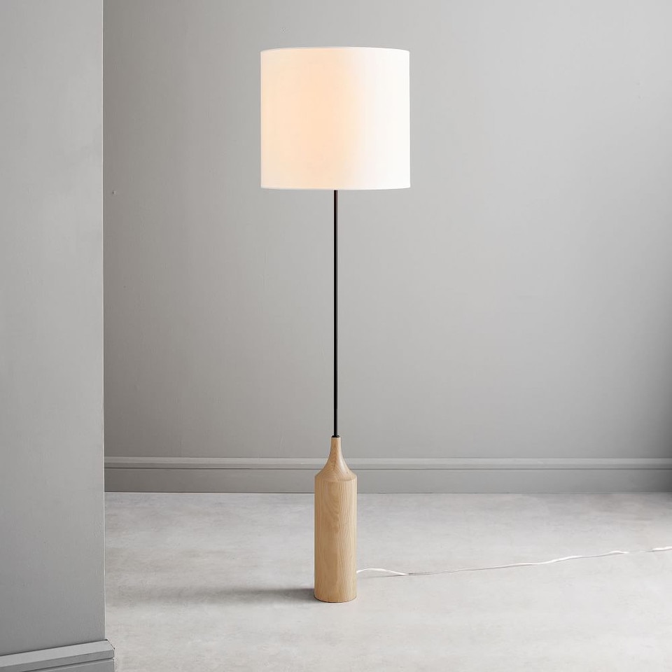 Hudson Wood Base Floor Lamp (173 cm) | West Elm Australia