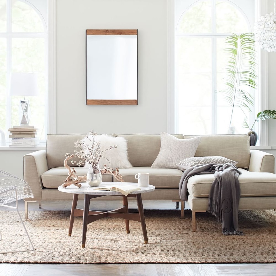 Industrial Metal & Wood Floor Mirror