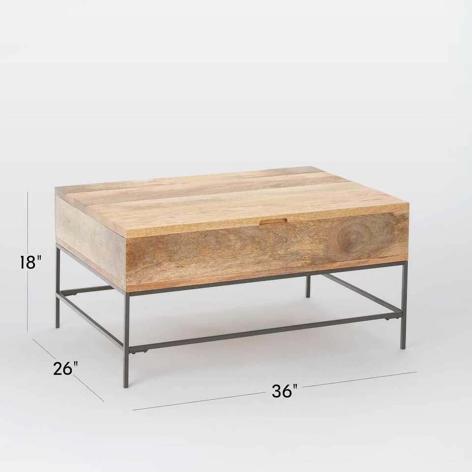 Industrial Storage Pop-Up Coffee Table (91 cm)