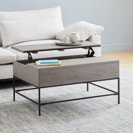 Industrial Storage Pop Up Coffee Table Grey West Elm Australia