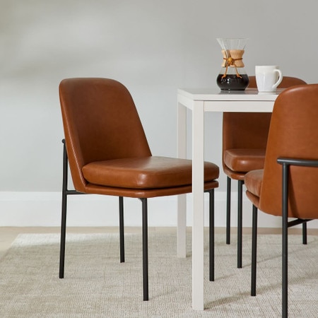 Jack Vegan Leather Metal Frame Dining Chair (Set of 2) West Elm