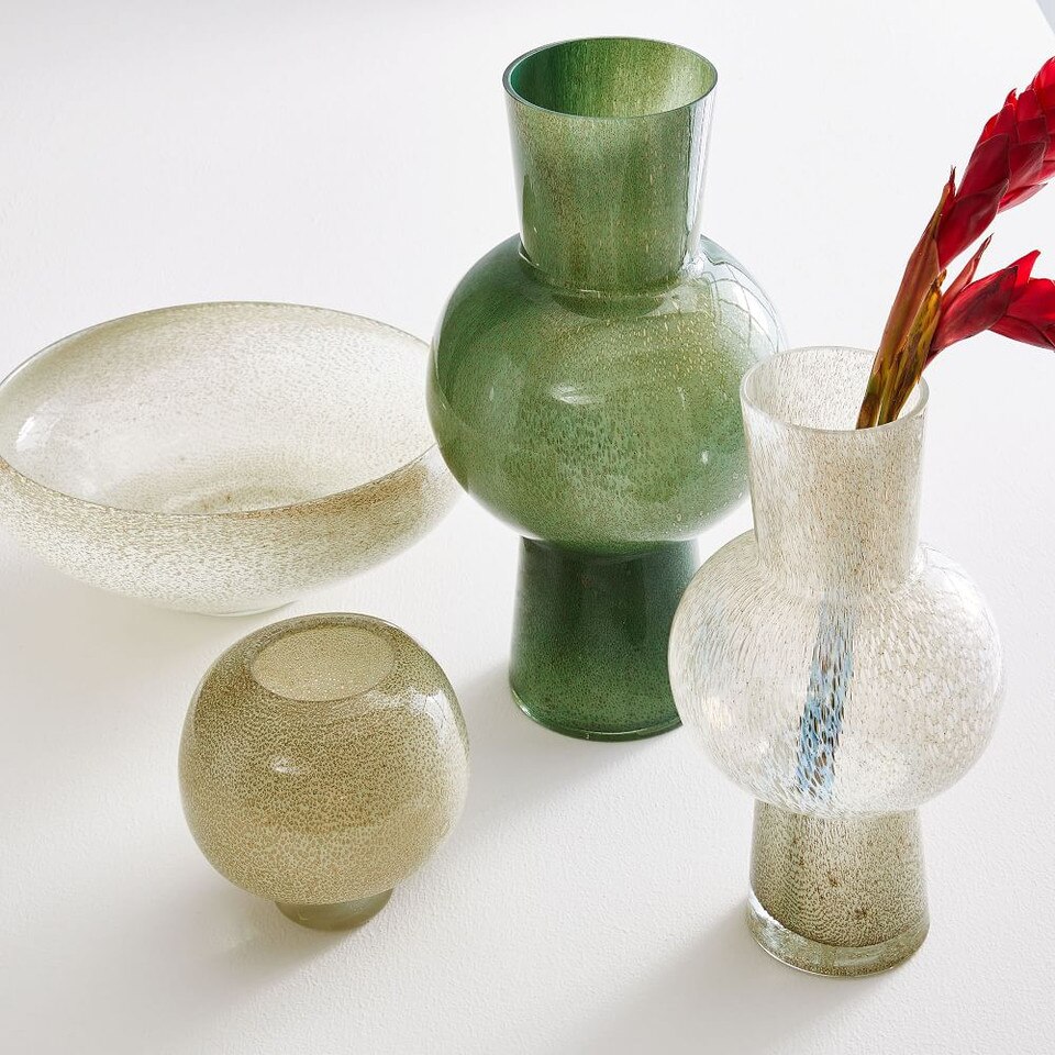 Jade Coloured Glass Vases