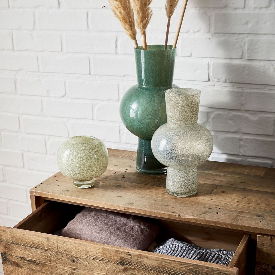 Jade Coloured Glass Vases