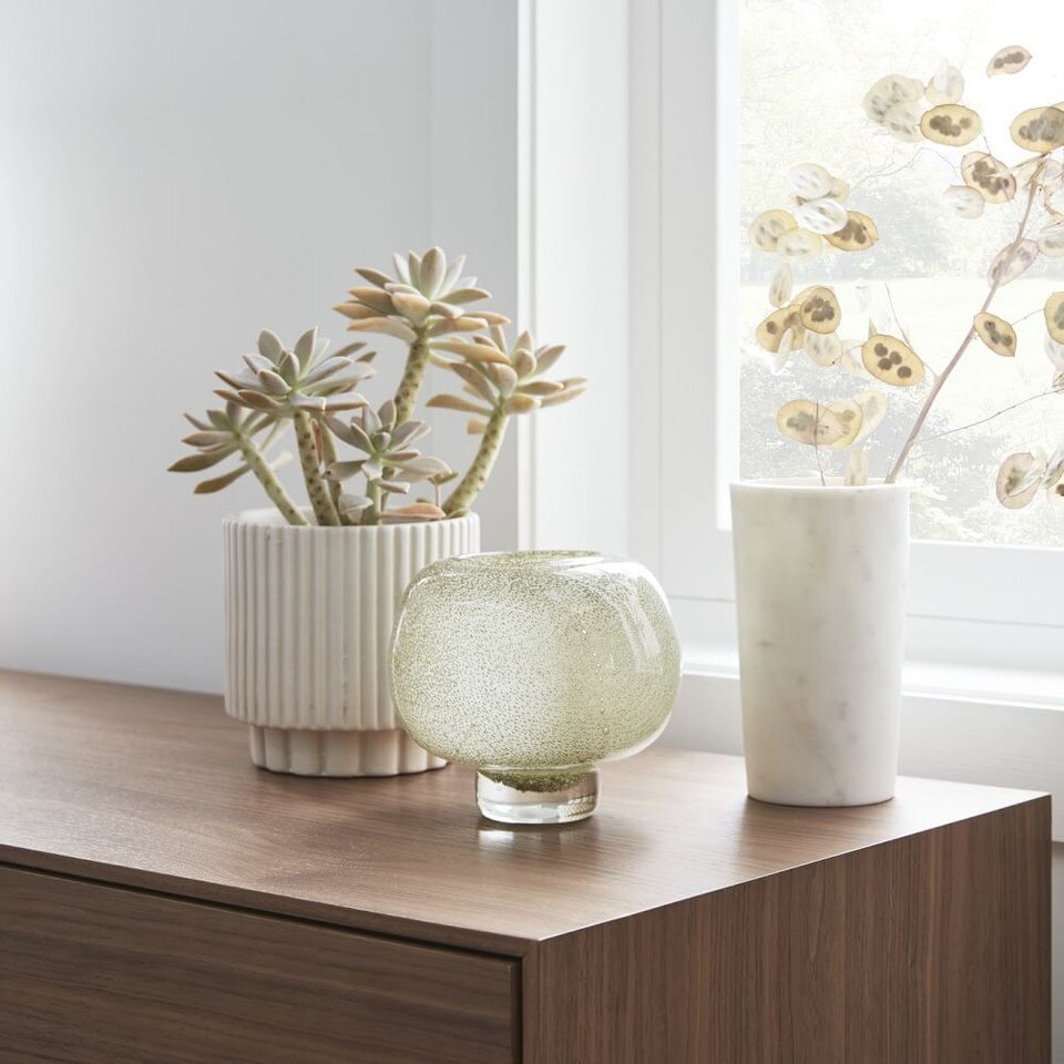 Jade Coloured Glass Vases
