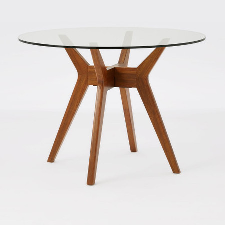 Jensen Round Dining Table West Elm, Small Round Glass Dining Table And Chairs