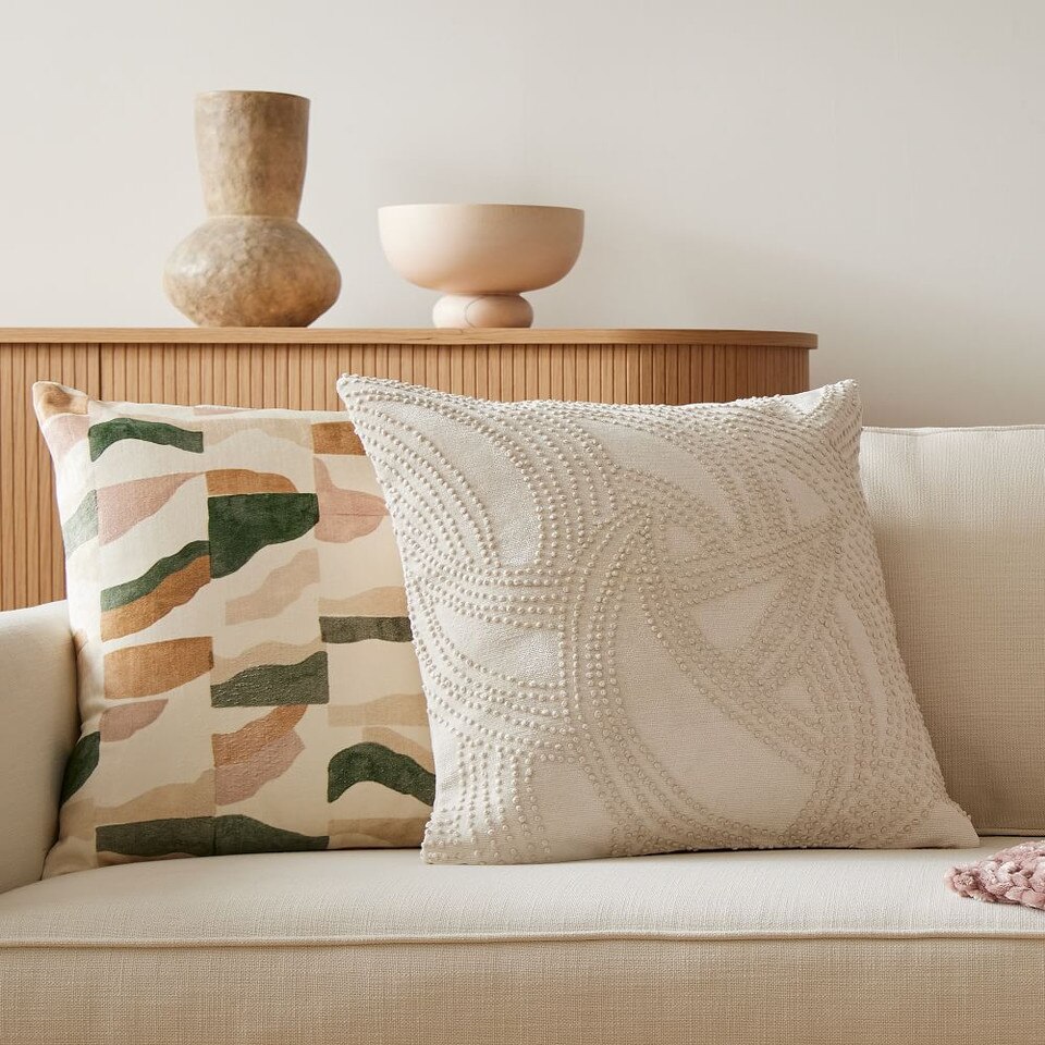 Knot Embroidered Cushion Cover
