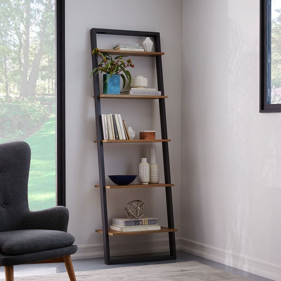 Ladder Shelf Storage Wide Shelf, Sand/Stone