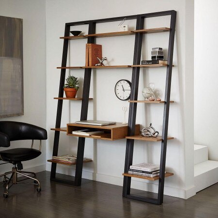 Ladder Shelf Desk Narrow Bookshelf Set West Elm Australia