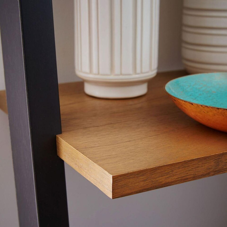 Ladder Shelf Desk + Wide Bookshelf Set