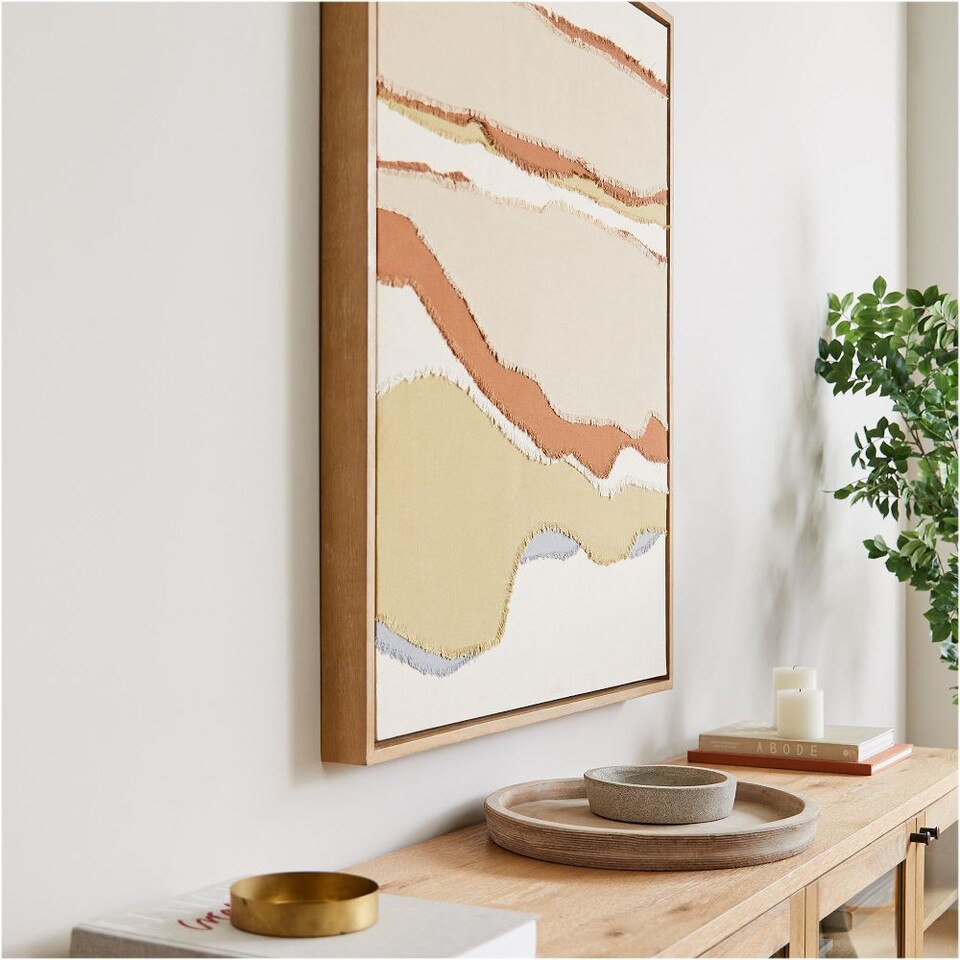 Fira Fabric Landscape Framed Wall Art, 86 cm x 107 cm