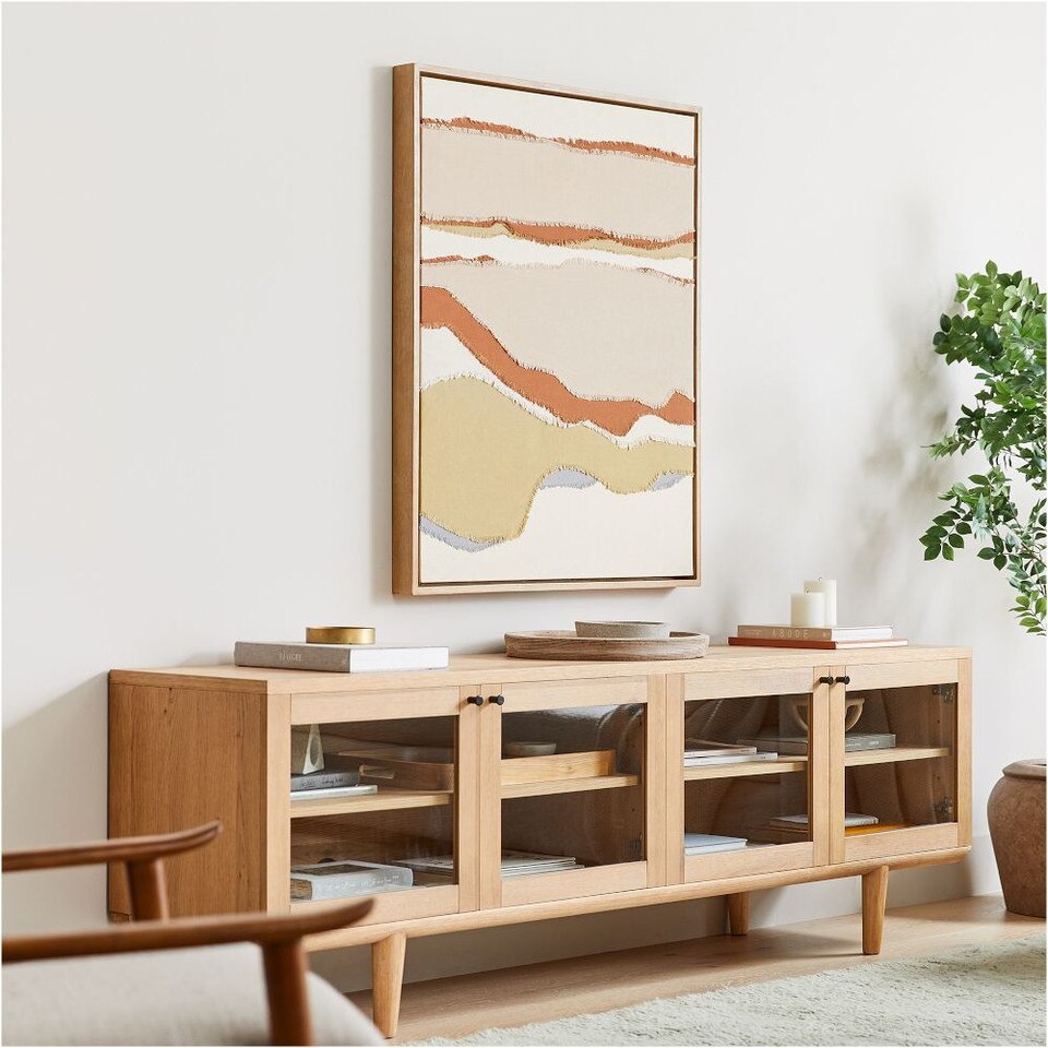 Fira Fabric Landscape Framed Wall Art, 86 cm x 107 cm