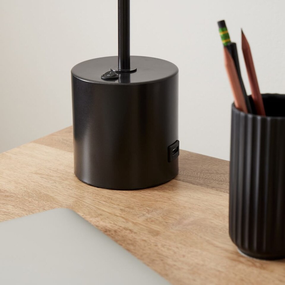 Linear Wood LED USB Table Lamp (46 cm)