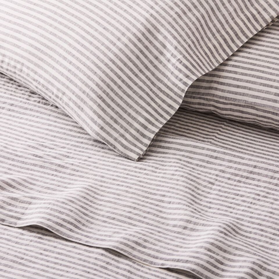 European Flax Linen Classic Stripe Sheet Set