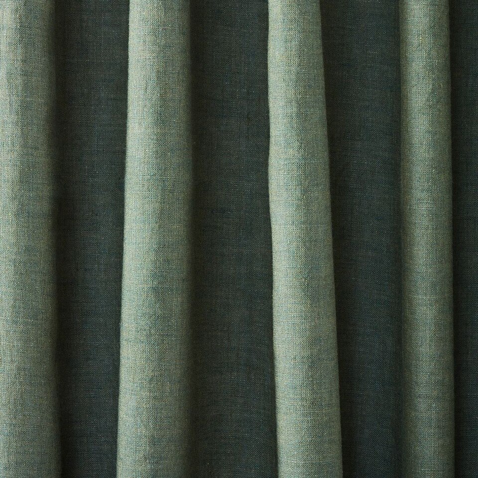 European Flax Linen Melange Curtain - Olive