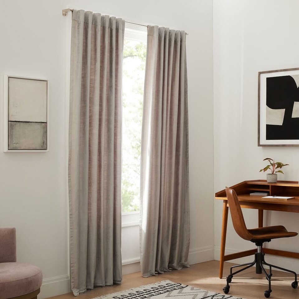 Cotton Lustre Velvet Curtain + Blackout Lining