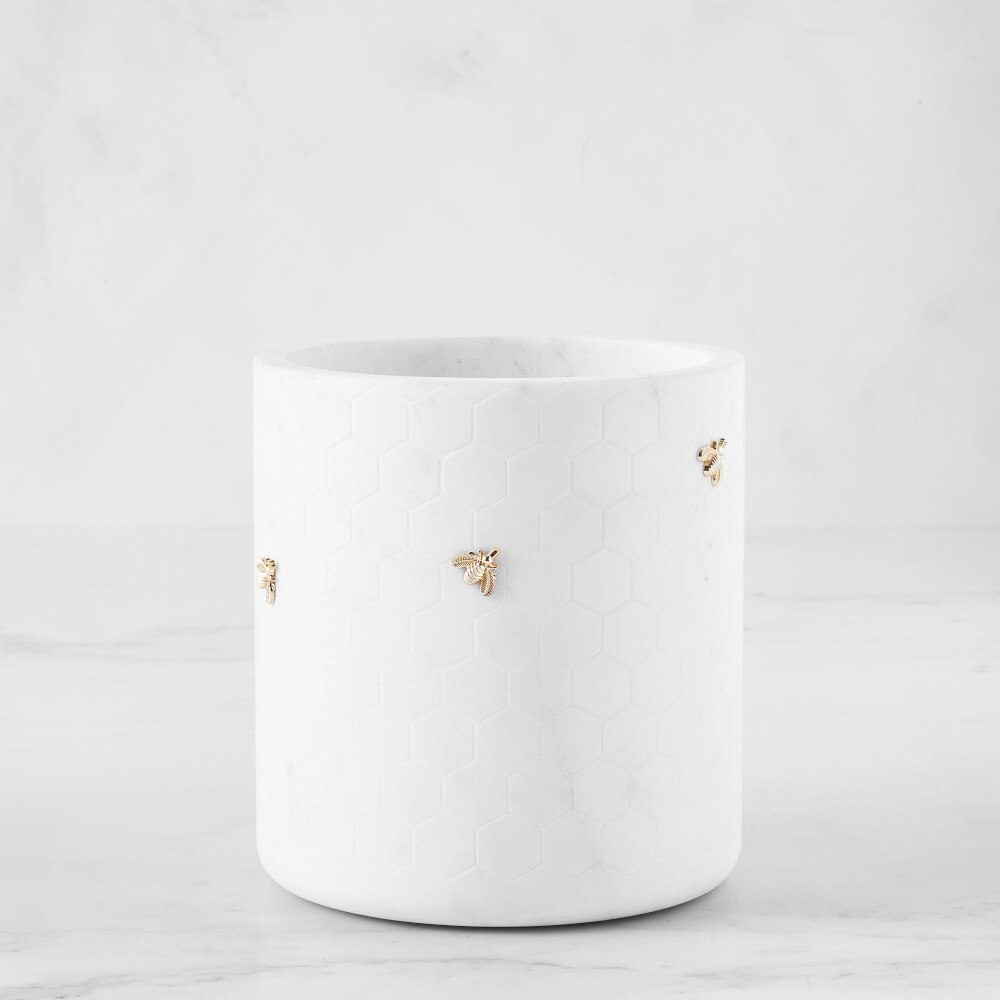 Williams Sonoma Honeycomb Marble Utensil Holder - Thumbnail 2