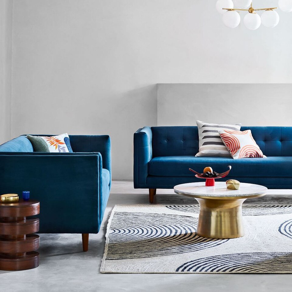 Marble-Topped Pedestal Coffee Table (77 cm)