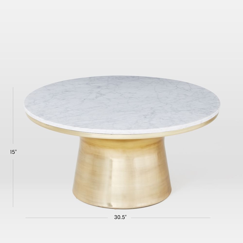 Marble-Topped Pedestal Coffee Table (77 cm)