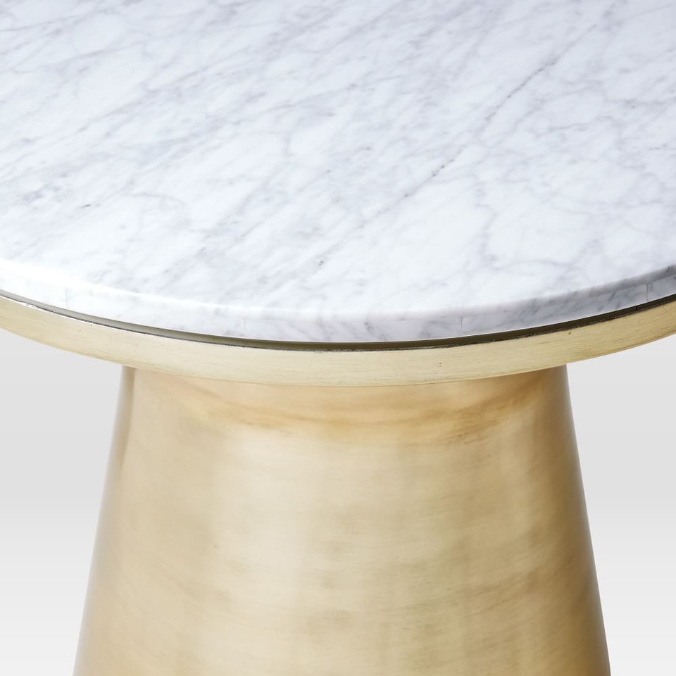 Marble Topped Pedestal Side Table (51 cm)