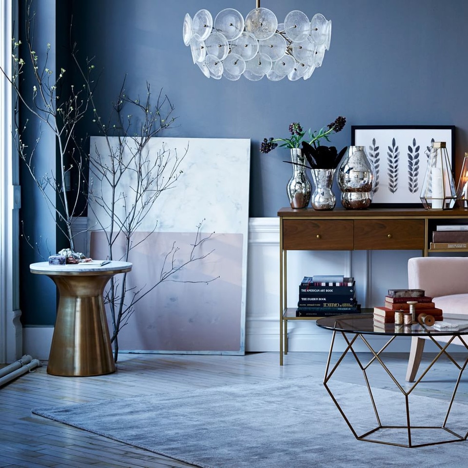Marble Topped Pedestal Side Table (51 cm)