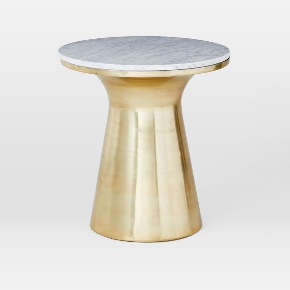 Marble Topped Pedestal Side Table (51 cm)