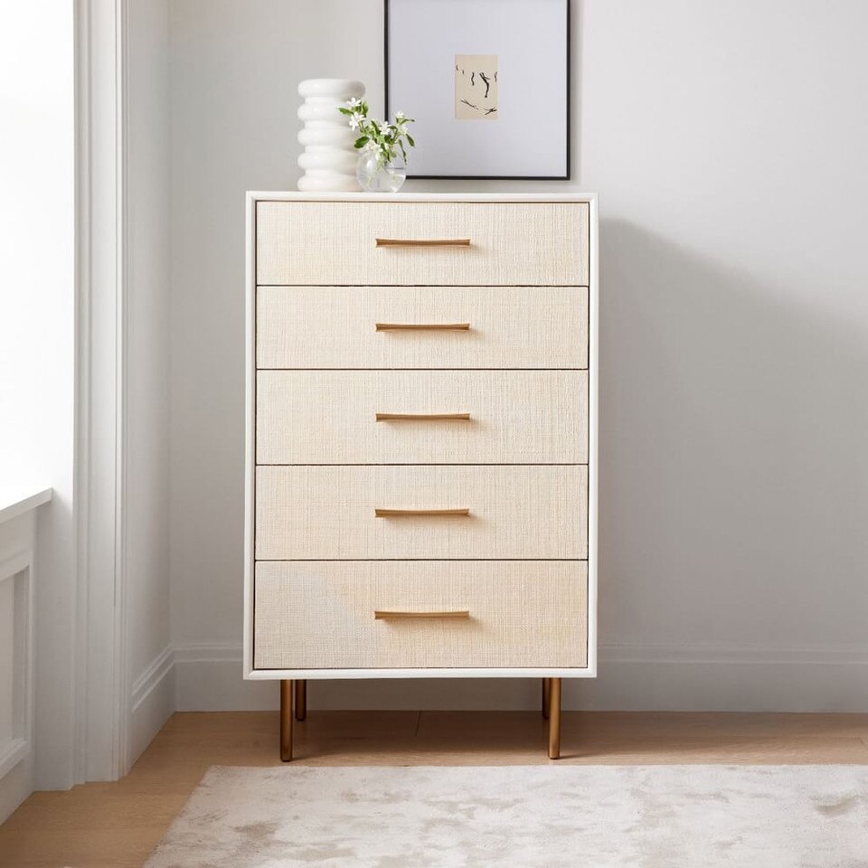 Margot Raffia 5-Drawer Dresser (76 cm) - West Elm Australia