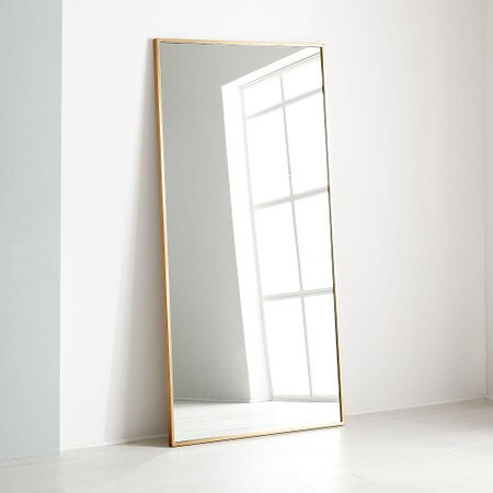 Metal Frame Oversized 183 Cm Floor Mirror Antique Brass West Elm Australia Floor Mirror Antique Brass, Oversized Leaning Wall Mirror