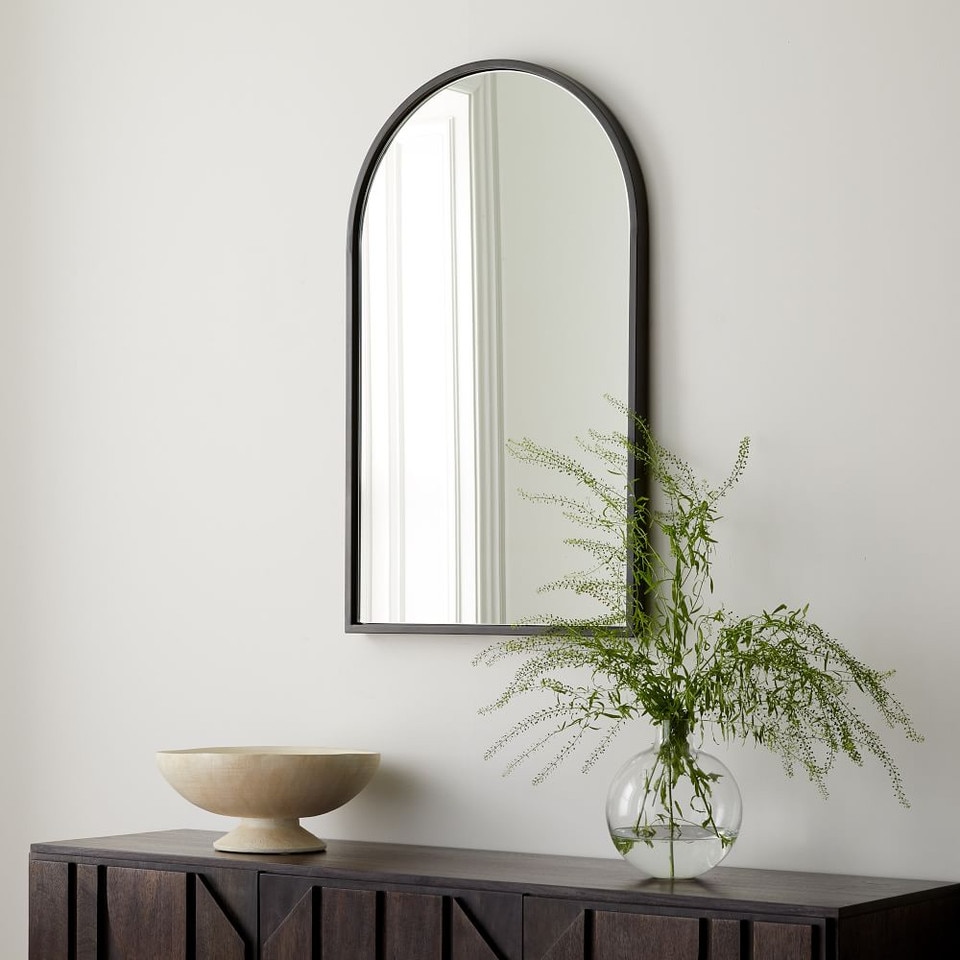Metal Framed Arched Mirrors - Bronze