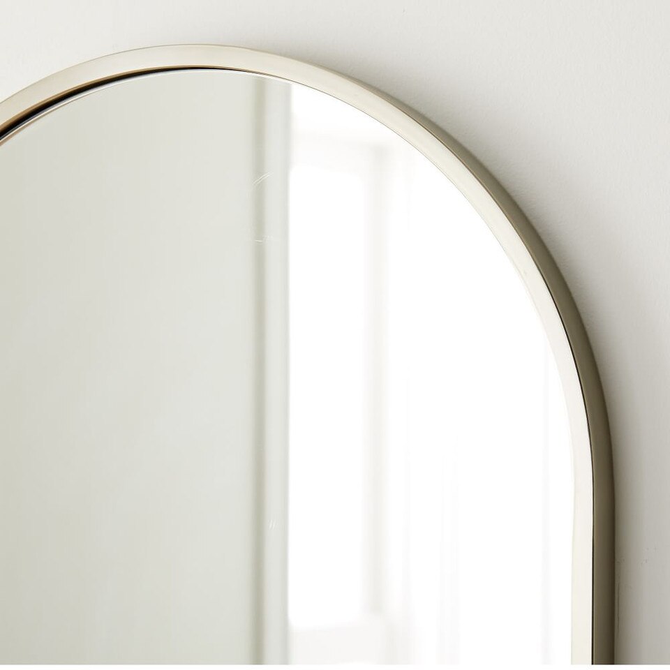Metal Framed Arched Mirrors - Nickel