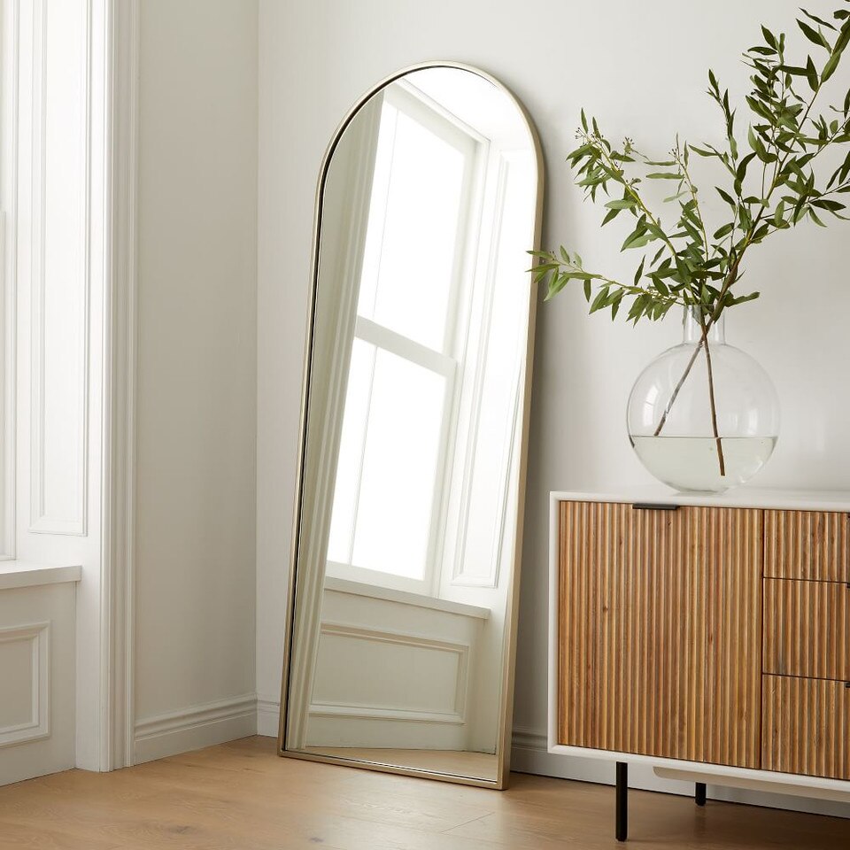 Metal Framed Arched Mirrors - Nickel