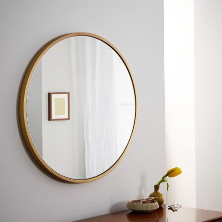 Metal Frame 76 Cm Round Mirror West Elm Australia Metal Frame 76 Cm Round Mirror West, Brass Round Mirror