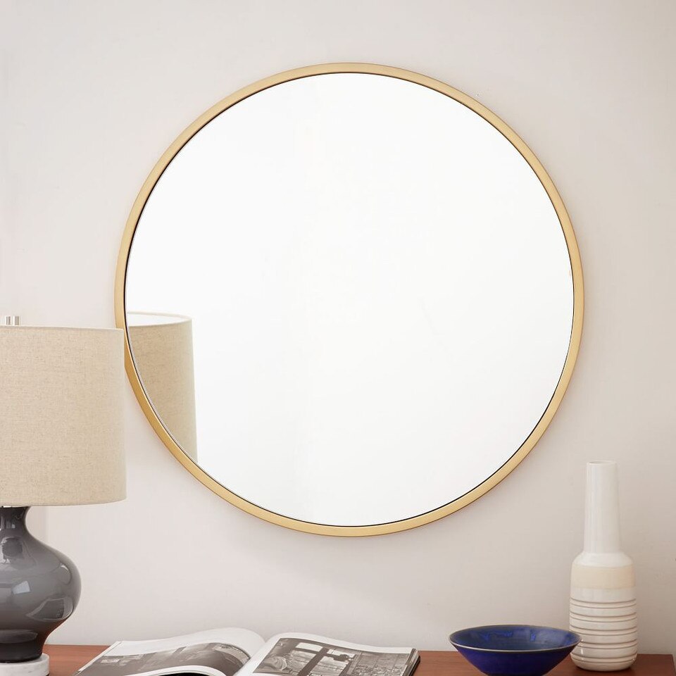 Metal Frame 76 cm Round Mirror West Elm Australia