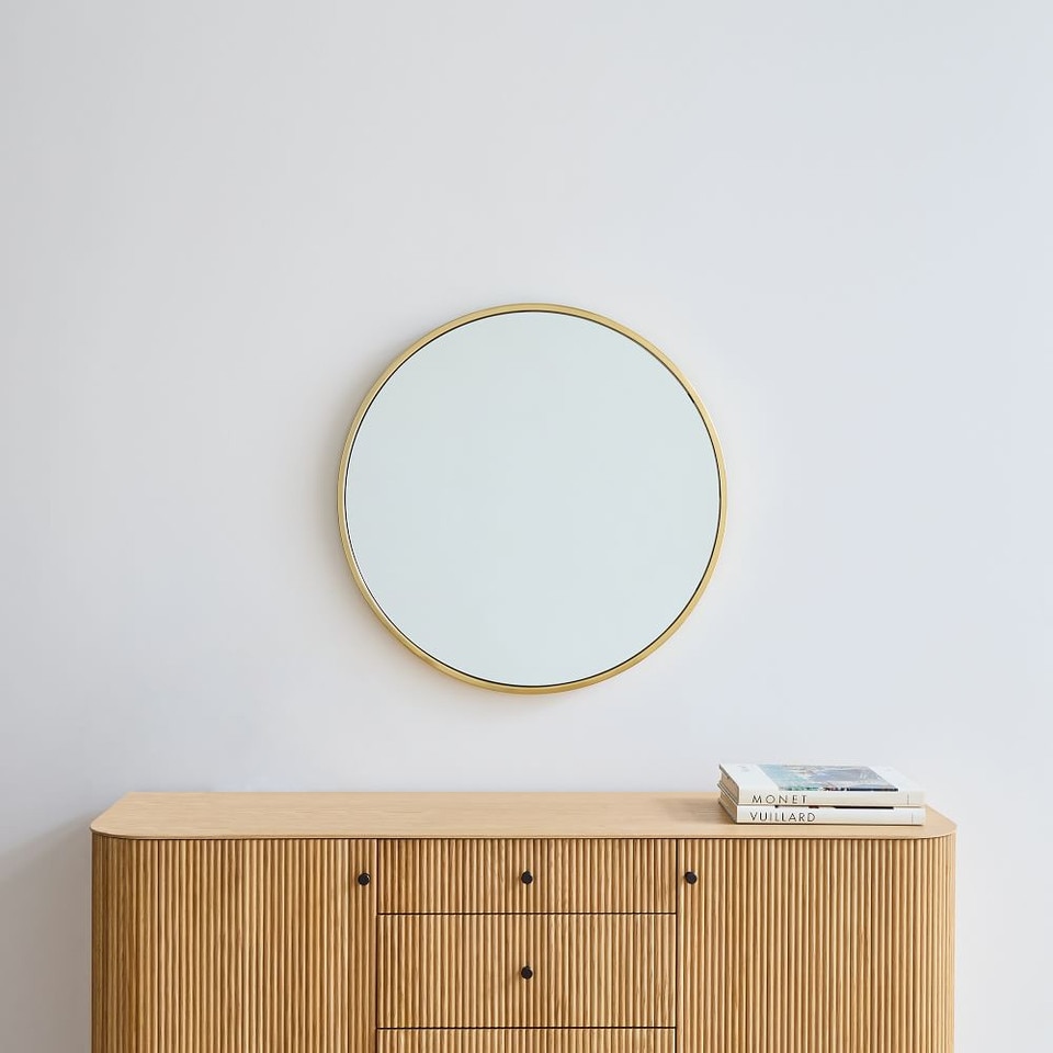Metal Frame Round Mirror (76 cm)