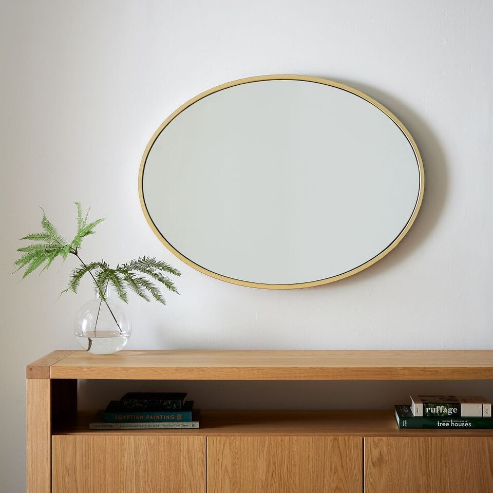 Metal Frame Oval Mirror - 102 cm W x 76 cm H