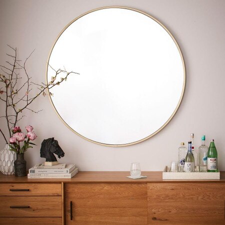 Metal Framed 122 Cm Round Mirror West Elm Australia