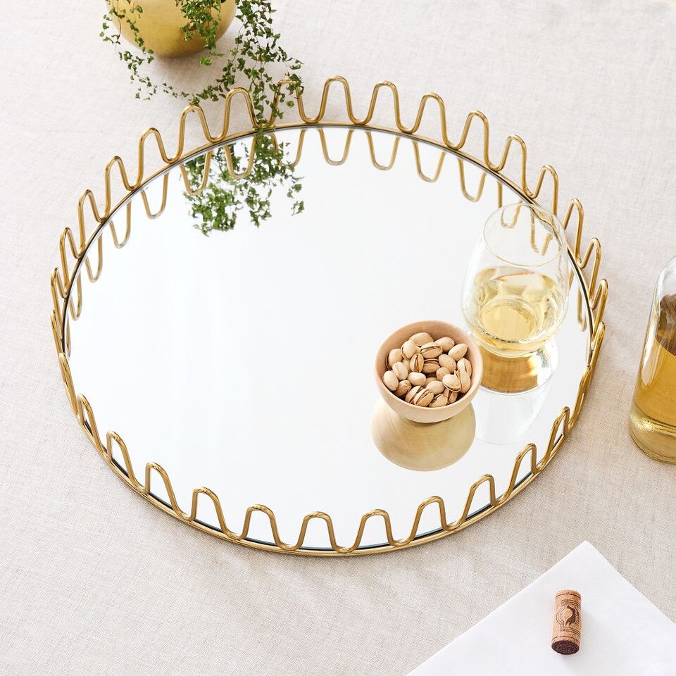 Metal Wave & Mirror Trays
