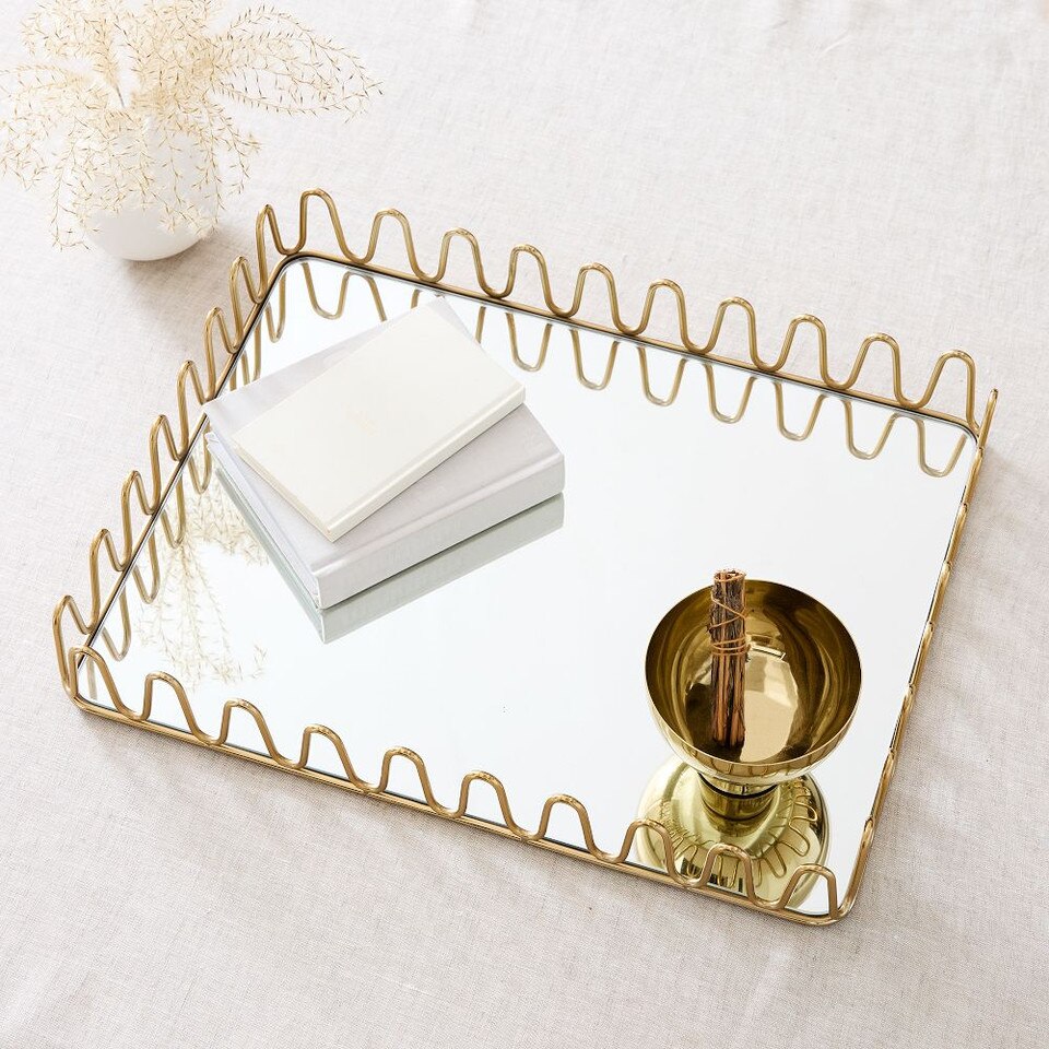 Metal Wave & Mirror Trays