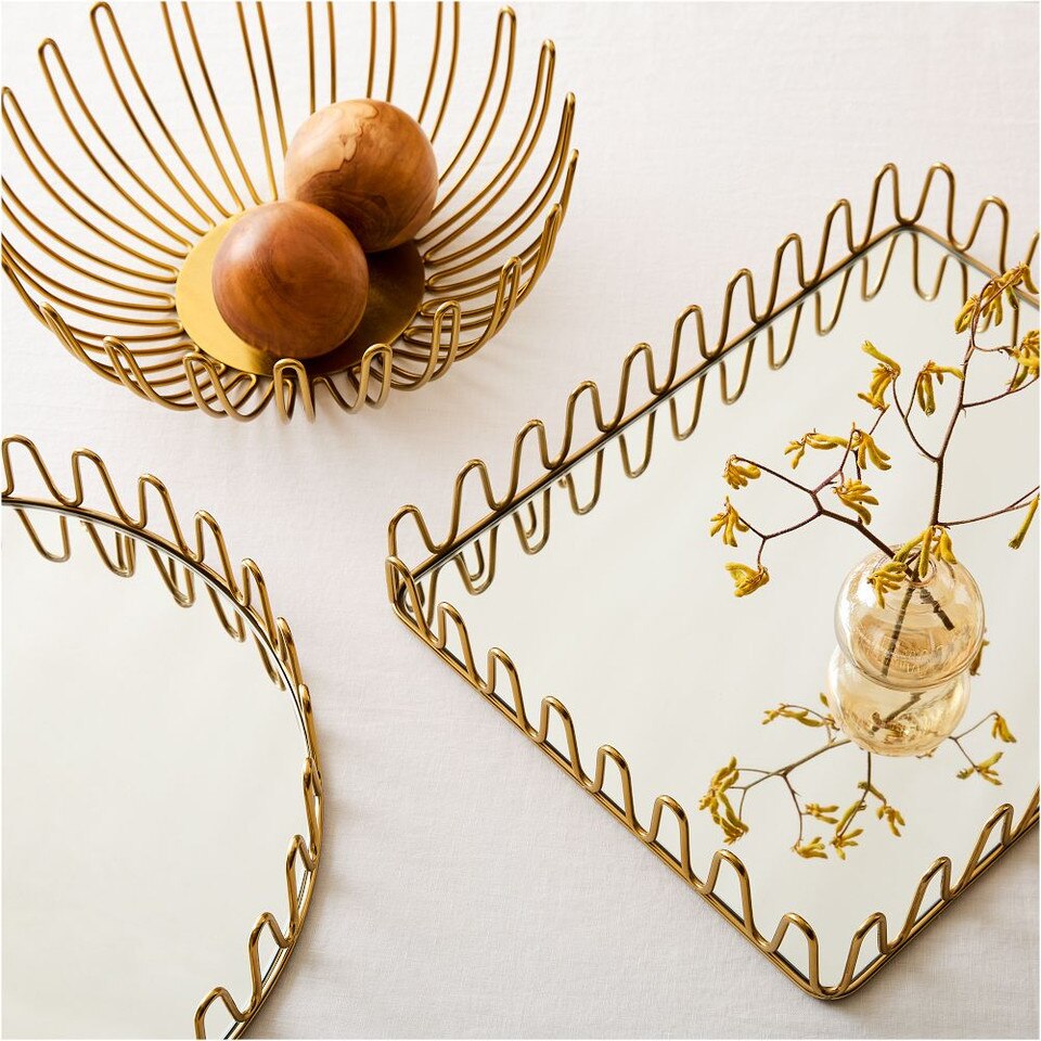 Metal Wave & Mirror Trays