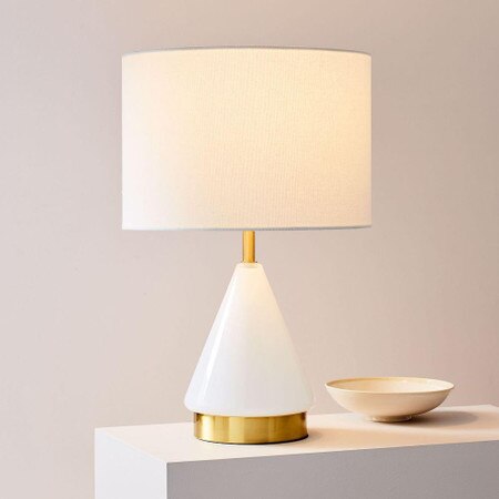 Metalised Glass Table Lamp Usb Small White West Elm Australia Metalised Glass Table Lamp Usb, White Bedside Lamps With Usb