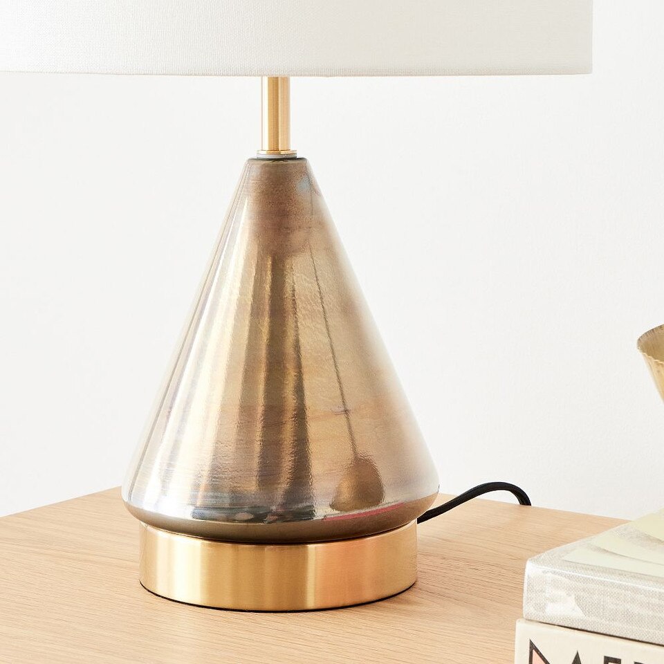 Metalised Glass USB Table Lamp (50 cm)